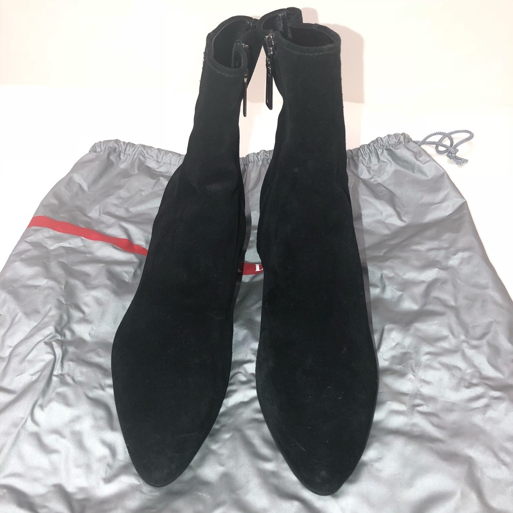 Prada Black Suede Ankle Boots - Picture 5 of 7